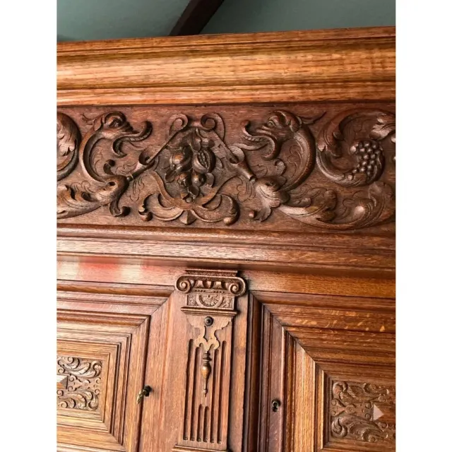 Vintage Boho Hand Carved Dutch Cabinet — additional photo 7