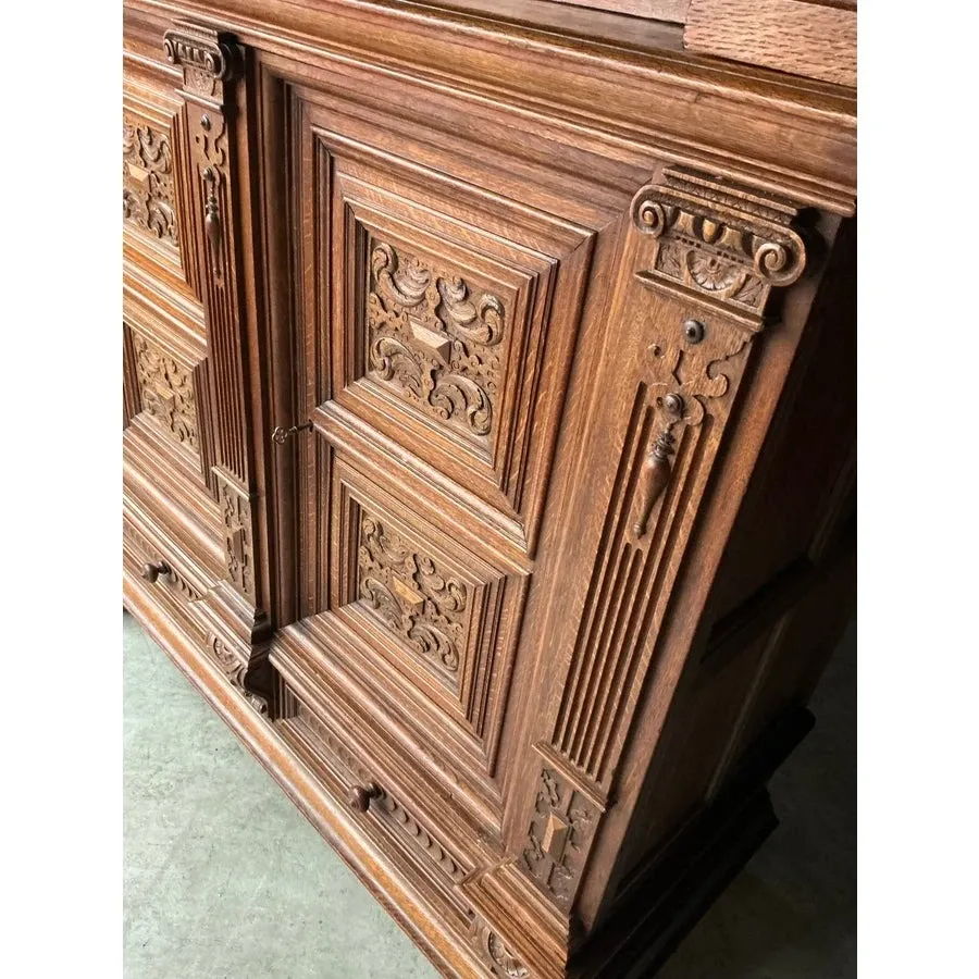 Vintage Boho Hand Carved Dutch Cabinet — additional photo 8