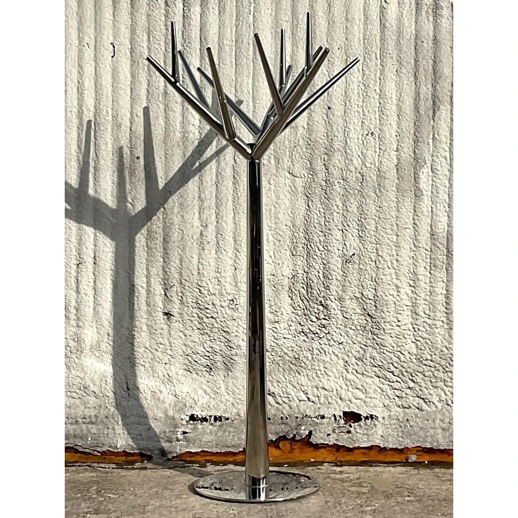 Vintage Contemporary Polished Chrome Tree Coat Rack — additional photo 1