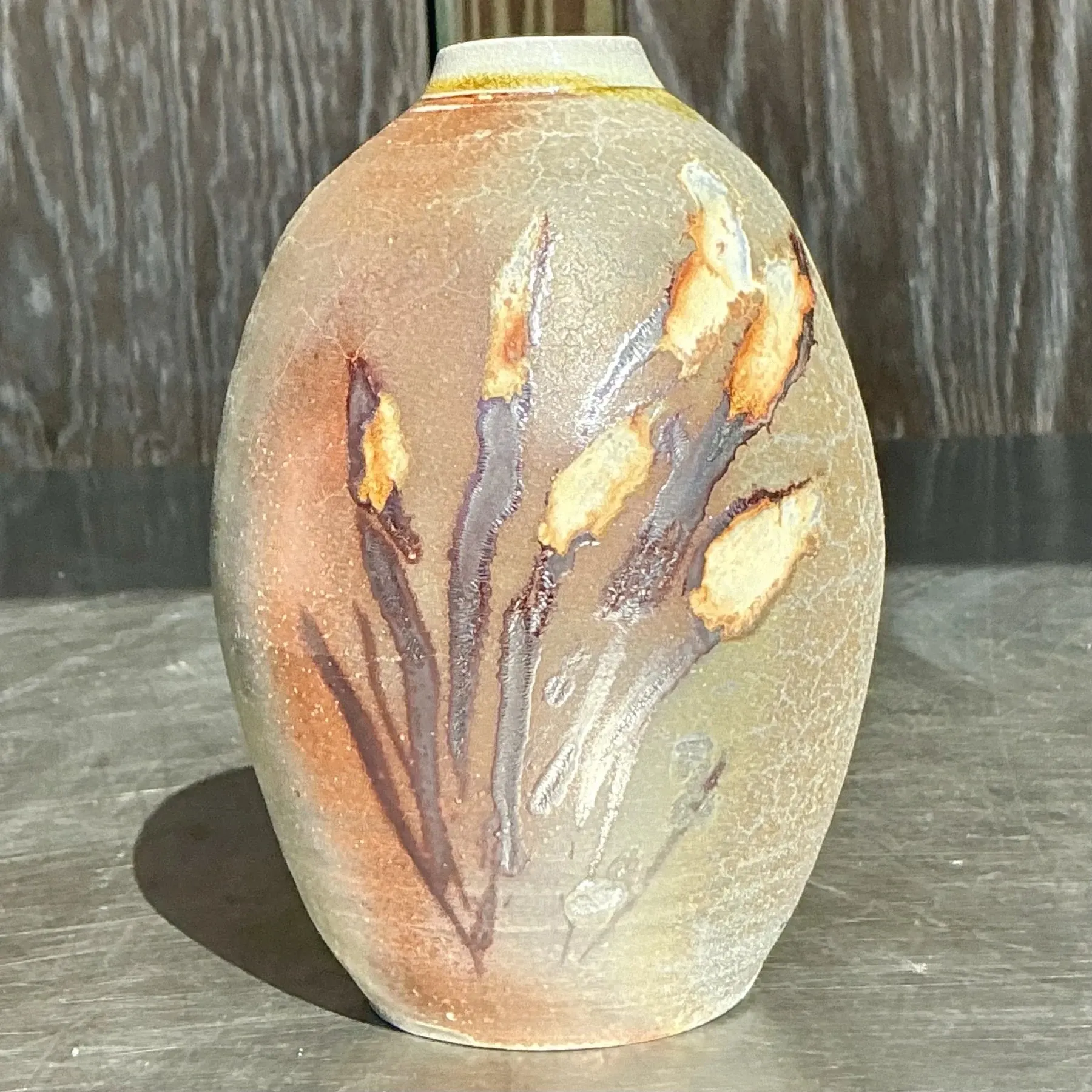 Vintage Boho Studio Pottery Vase - Ceramic, 3.75W x 5.75H — additional photo 3