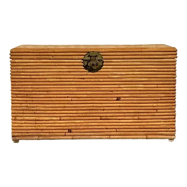 Vintage Coastal Pretzel Rattan Trunk — additional photo 4