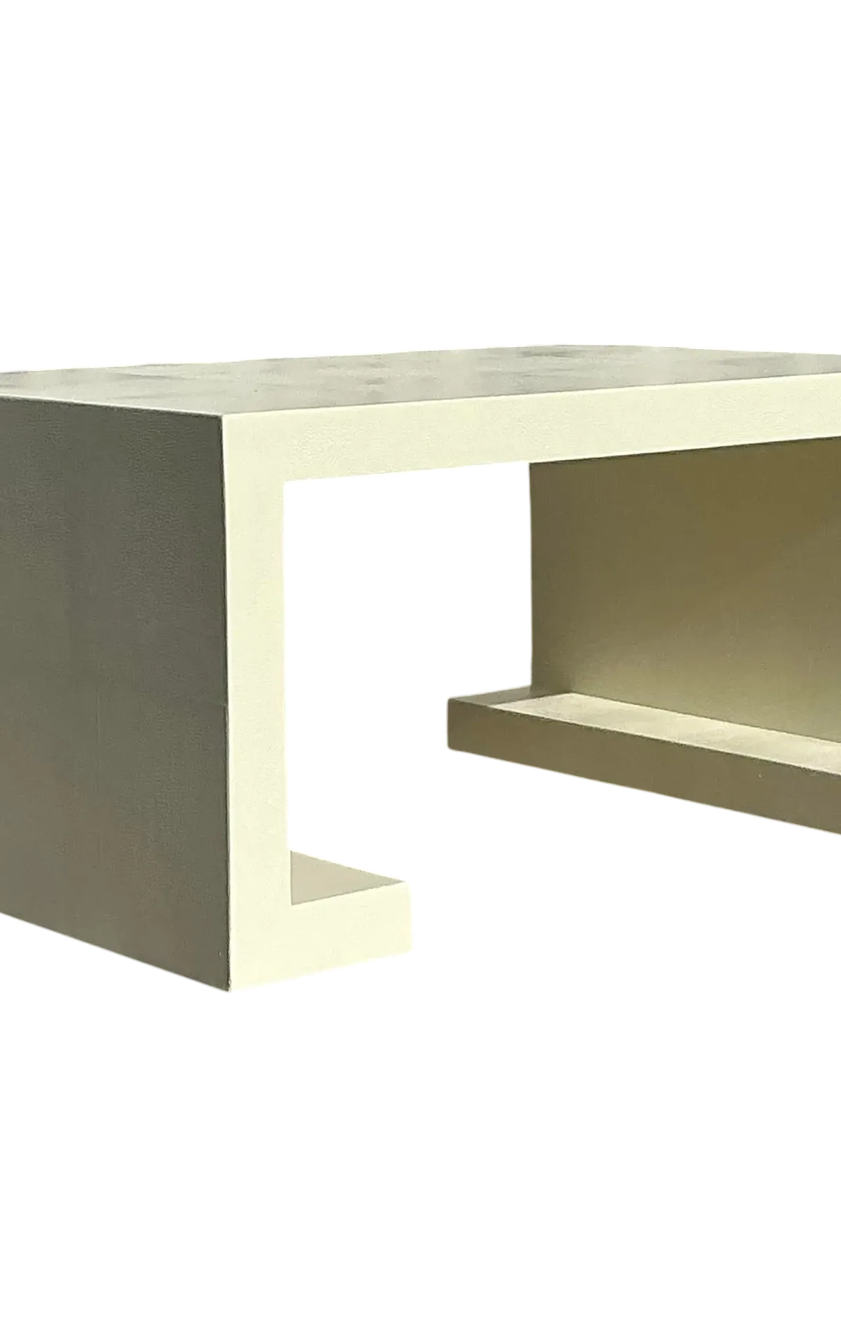 Vintage Boho Lacquered Shagreen Scroll Coffee Table