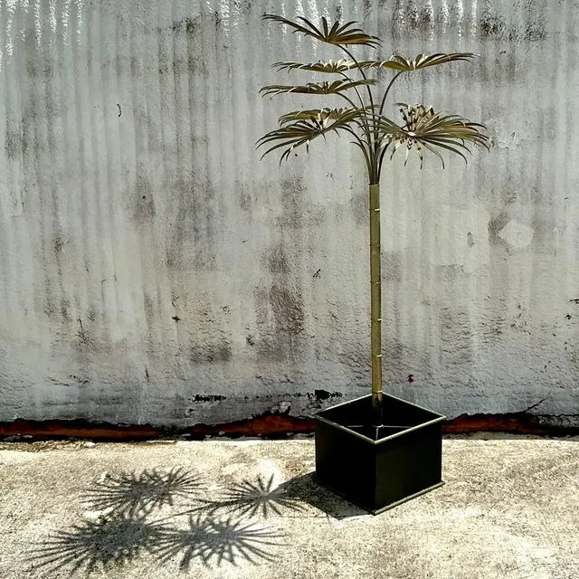 Vintage Coastal Italian Tole Metal Palm Tree — additional photo 8