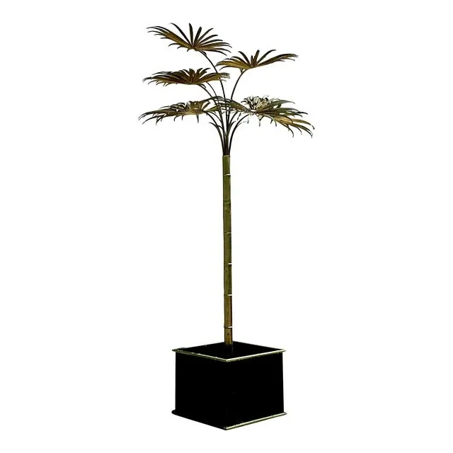 Vintage Coastal Italian Tole Metal Palm Tree — additional photo 1