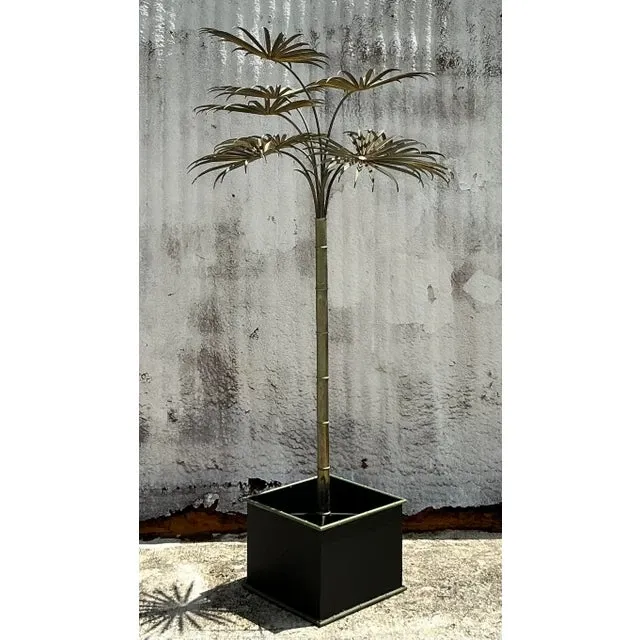 Vintage Coastal Italian Tole Metal Palm Tree — additional photo 5