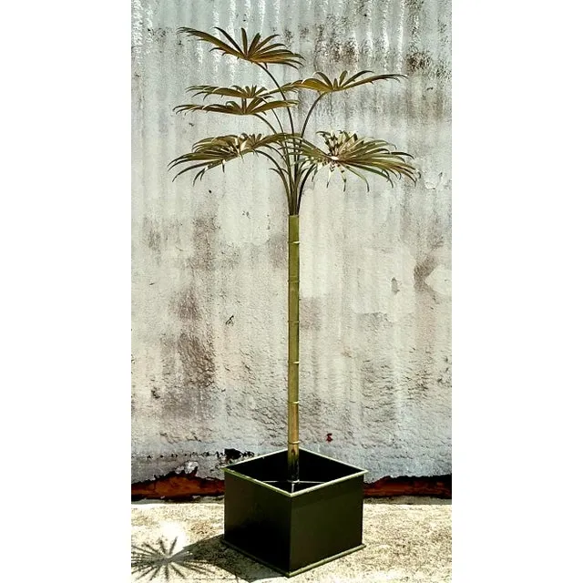 Vintage Coastal Italian Tole Metal Palm Tree — additional photo 6