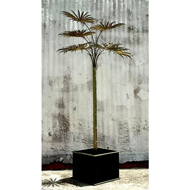 Vintage Coastal Italian Tole Metal Palm Tree — additional photo 7