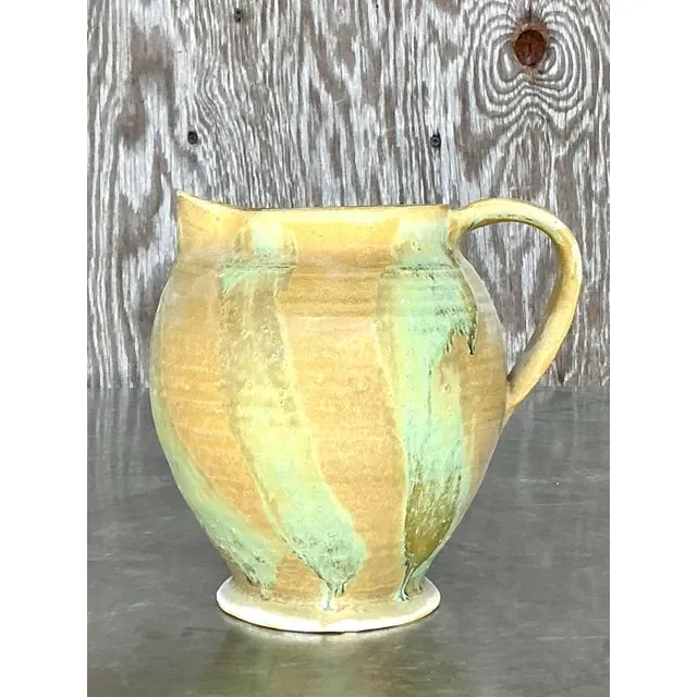 Vintage Boho Original Studio Pottery Pitcher — additional photo 4