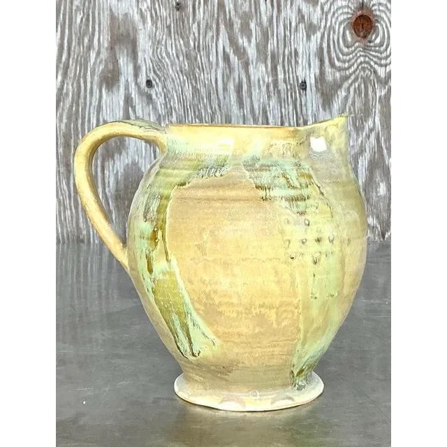 Vintage Boho Original Studio Pottery Pitcher — additional photo 3