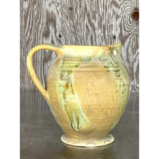 Vintage Boho Original Studio Pottery Pitcher — additional photo 7