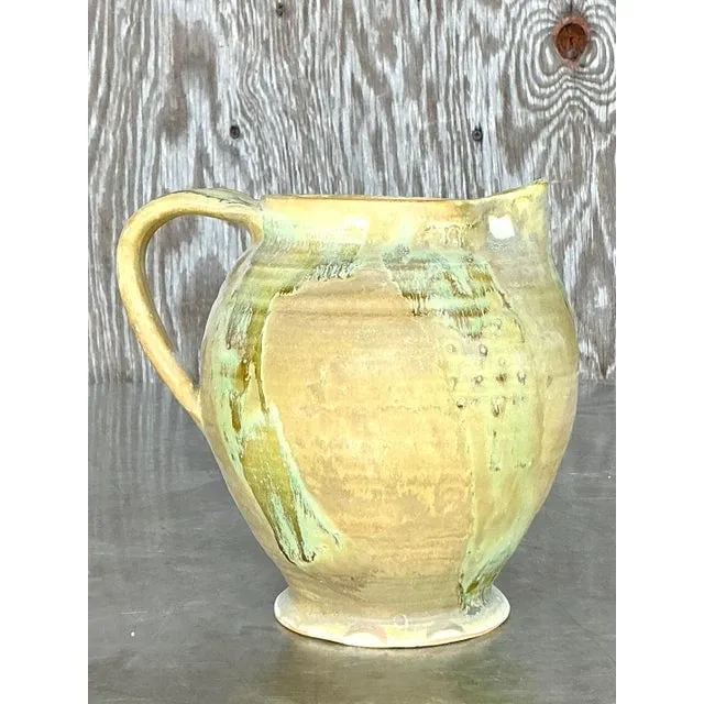 Vintage Boho Original Studio Pottery Pitcher — additional photo 1