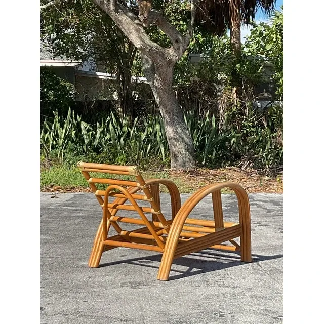 Vintage Coastal La Jolla Bent Rattan Lounge Chair — additional photo 4