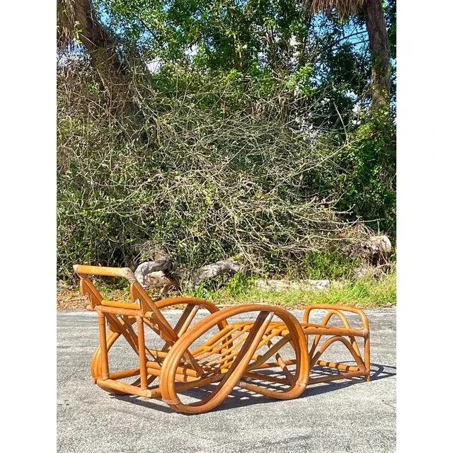 Vintage Coastal Bent Rattan Chaise Lounge — additional photo 6