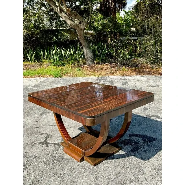 Vintage Deco Zebrawood Center Hall Table — additional photo 1