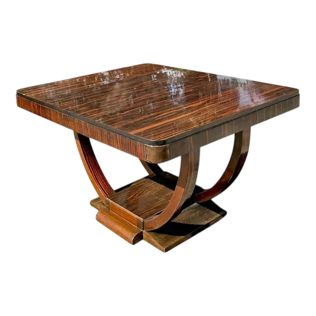 Vintage Deco Zebrawood Center Hall Table