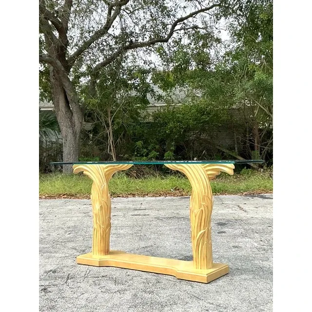 Vintage Regency Plaster Frond Console Table After Serge Roche — additional photo 7