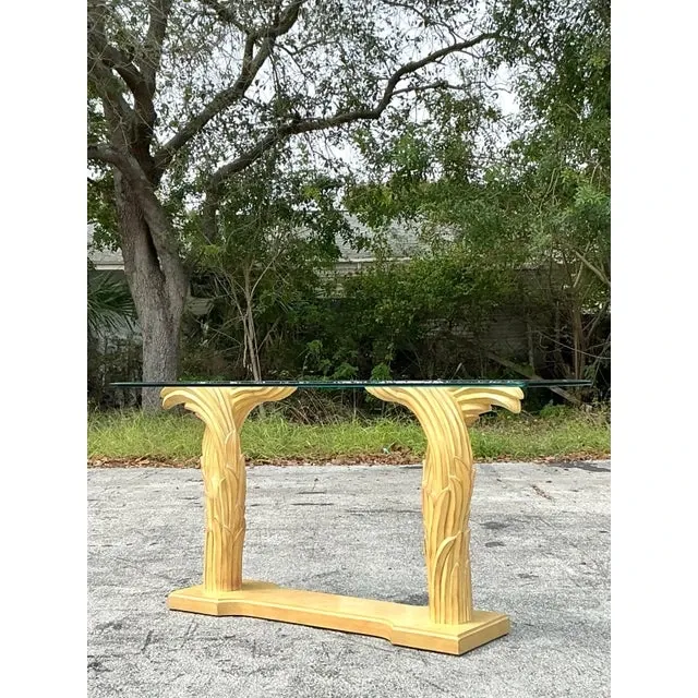 Vintage Regency Plaster Frond Console Table After Serge Roche — additional photo 5
