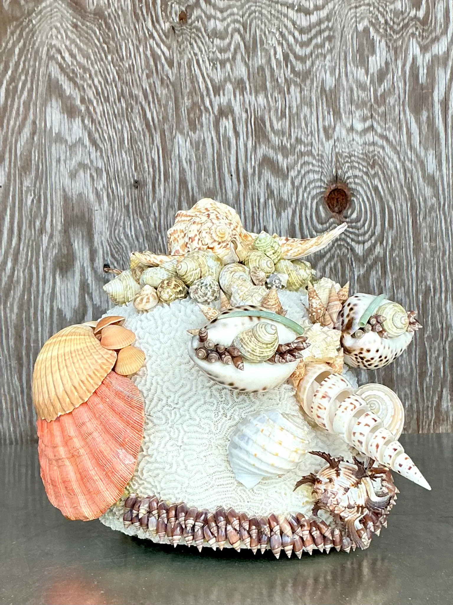 Vintage Coastal Shell Encrusted Sculpture — additional photo 7