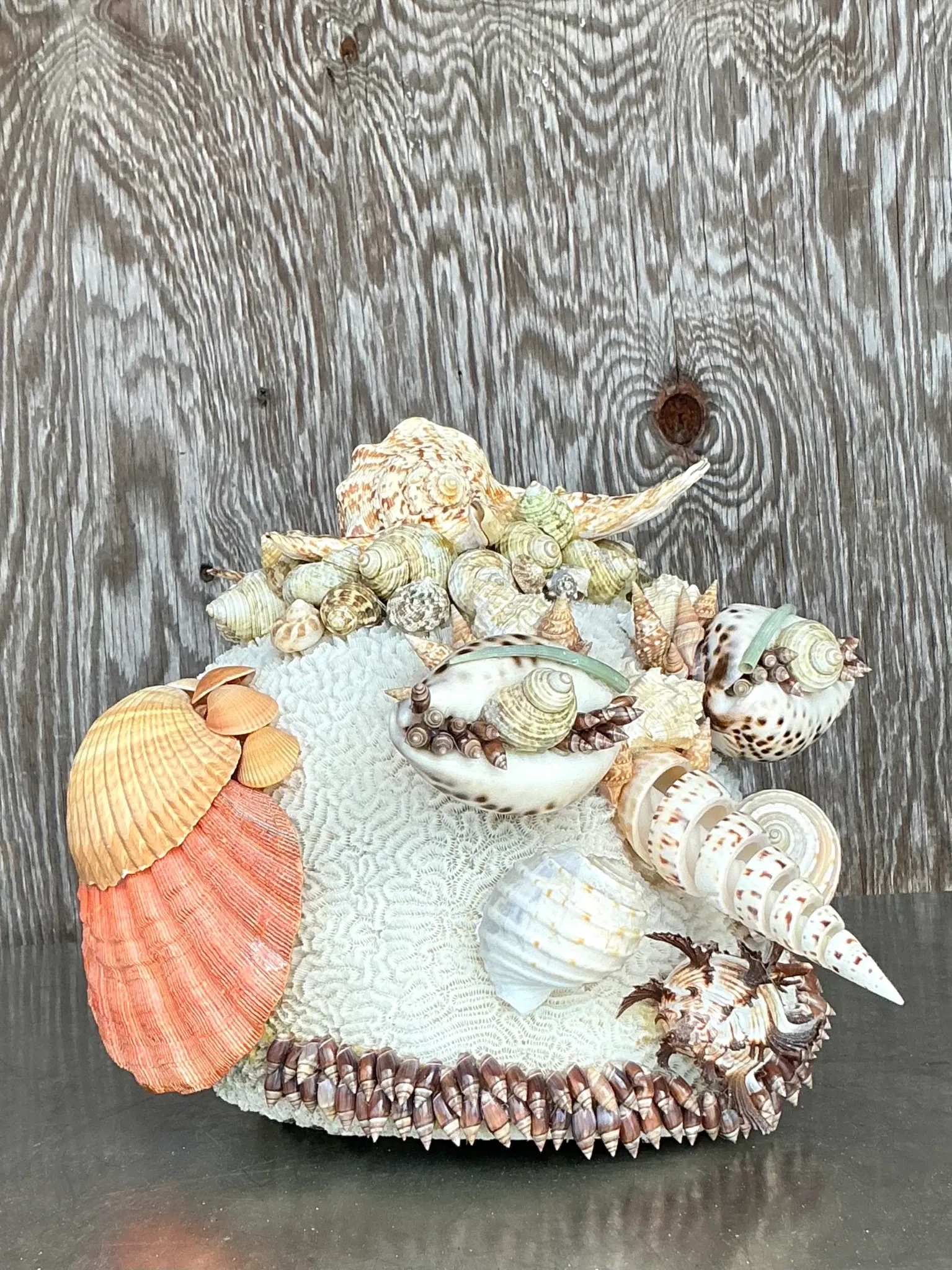 Vintage Coastal Shell Encrusted Sculpture — additional photo 1