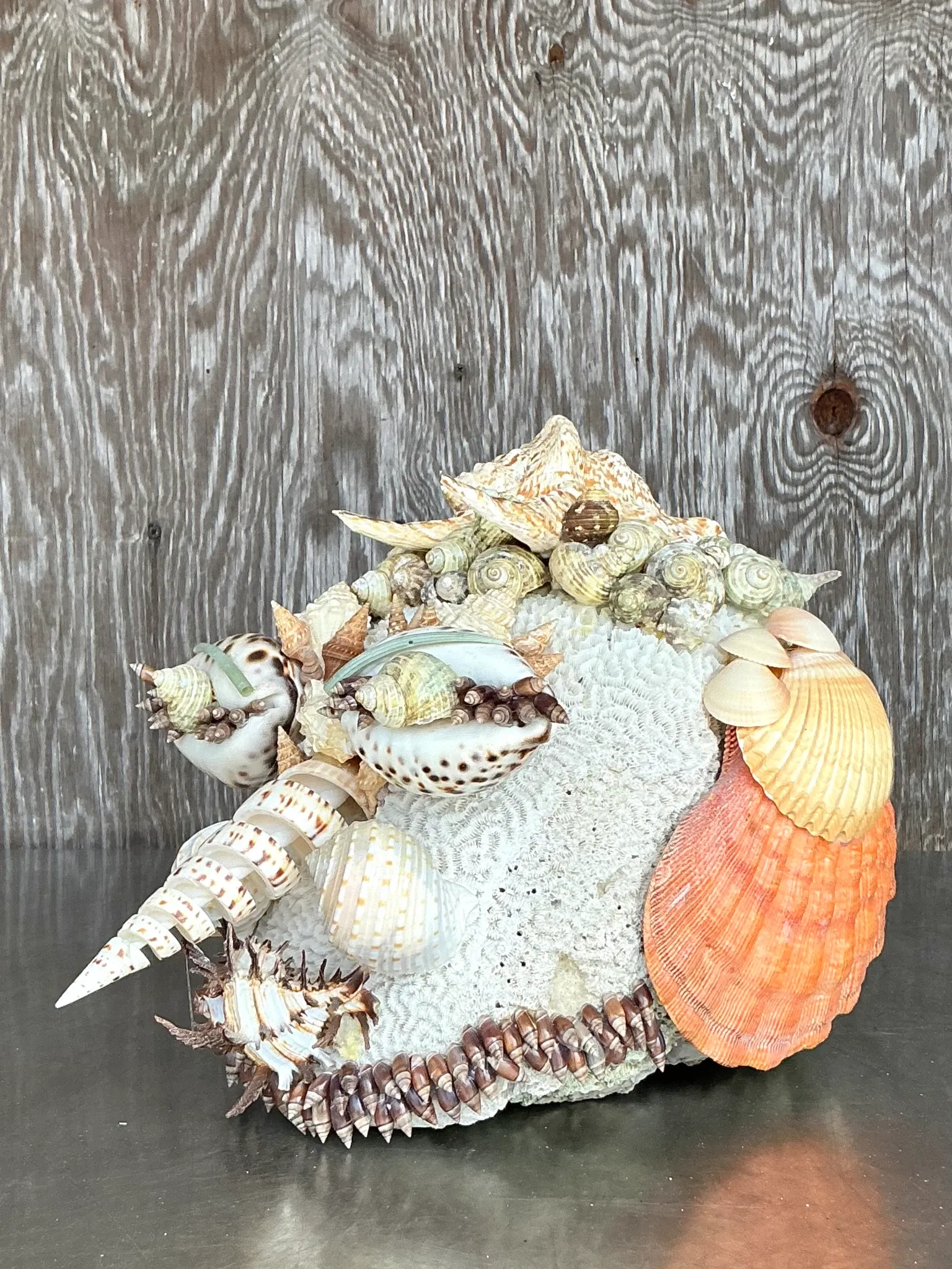 Vintage Coastal Shell Encrusted Sculpture — additional photo 2
