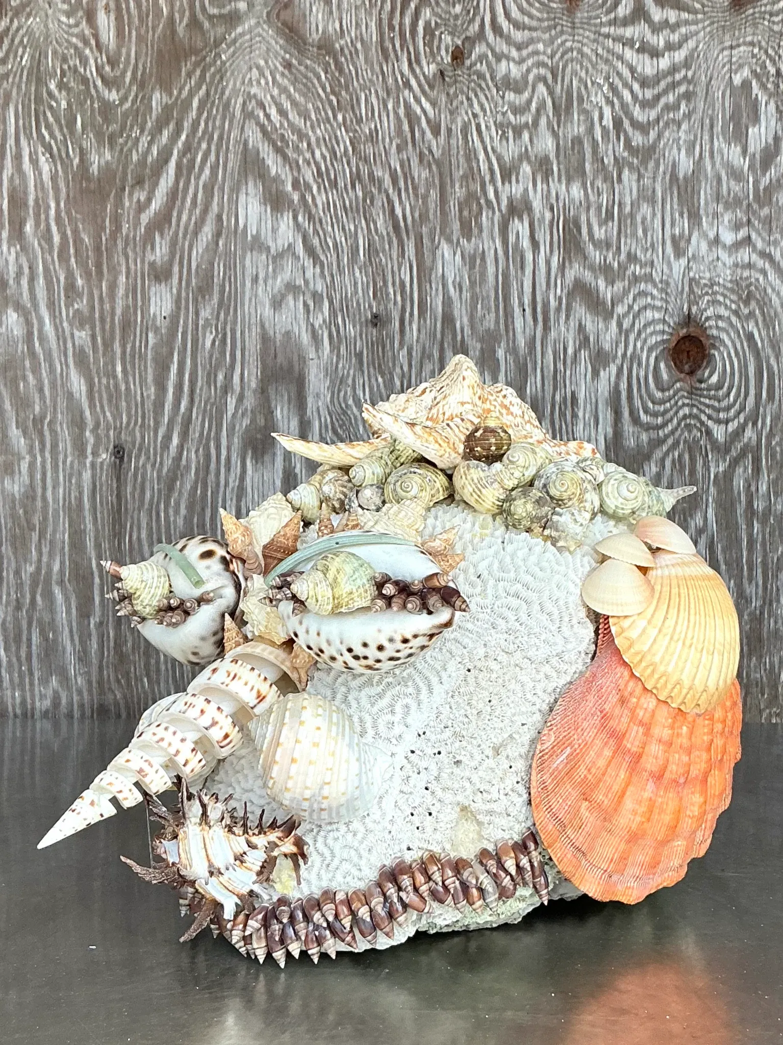 Vintage Coastal Shell Encrusted Sculpture — additional photo 3