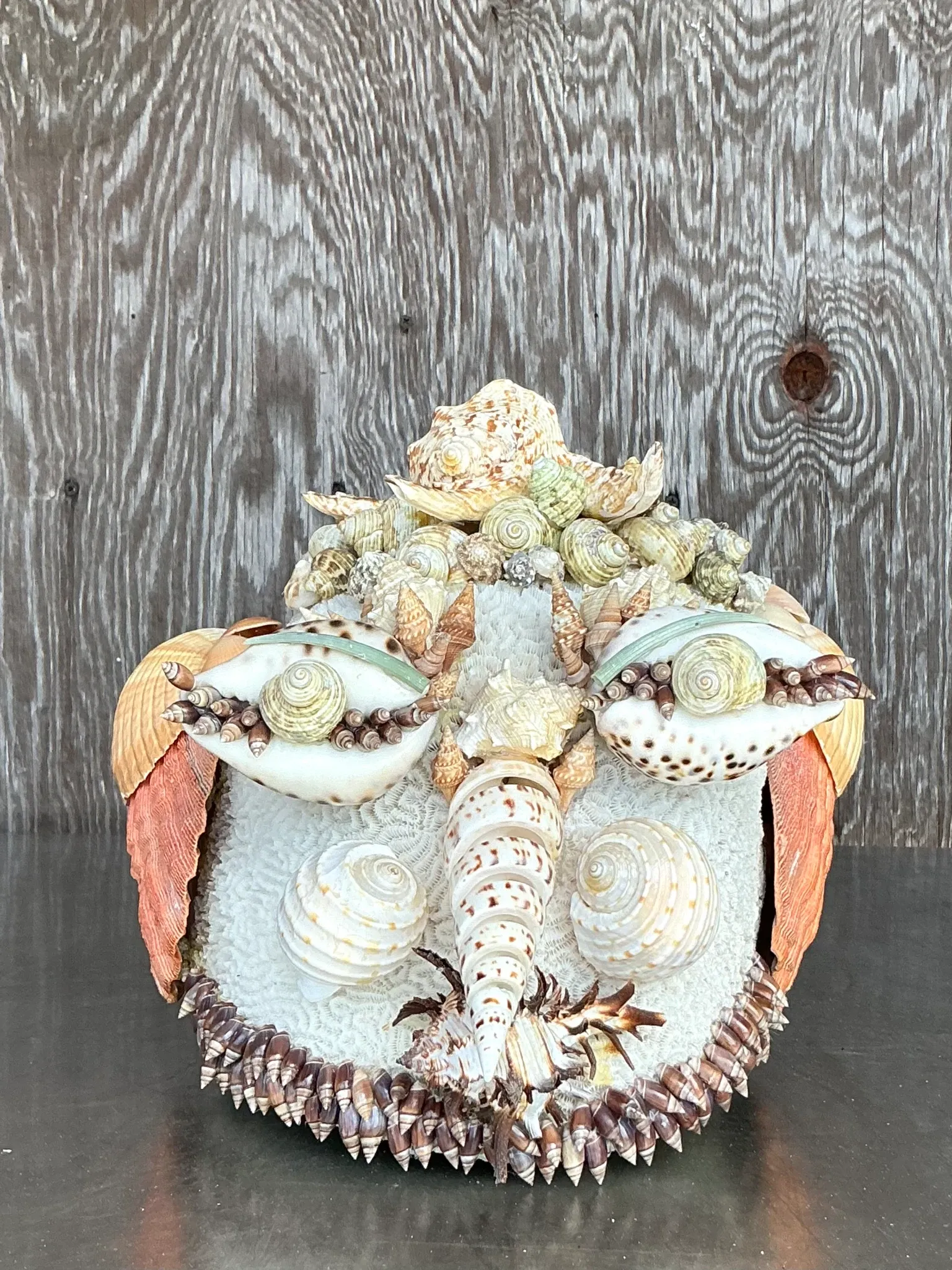Vintage Coastal Shell Encrusted Sculpture — additional photo 5