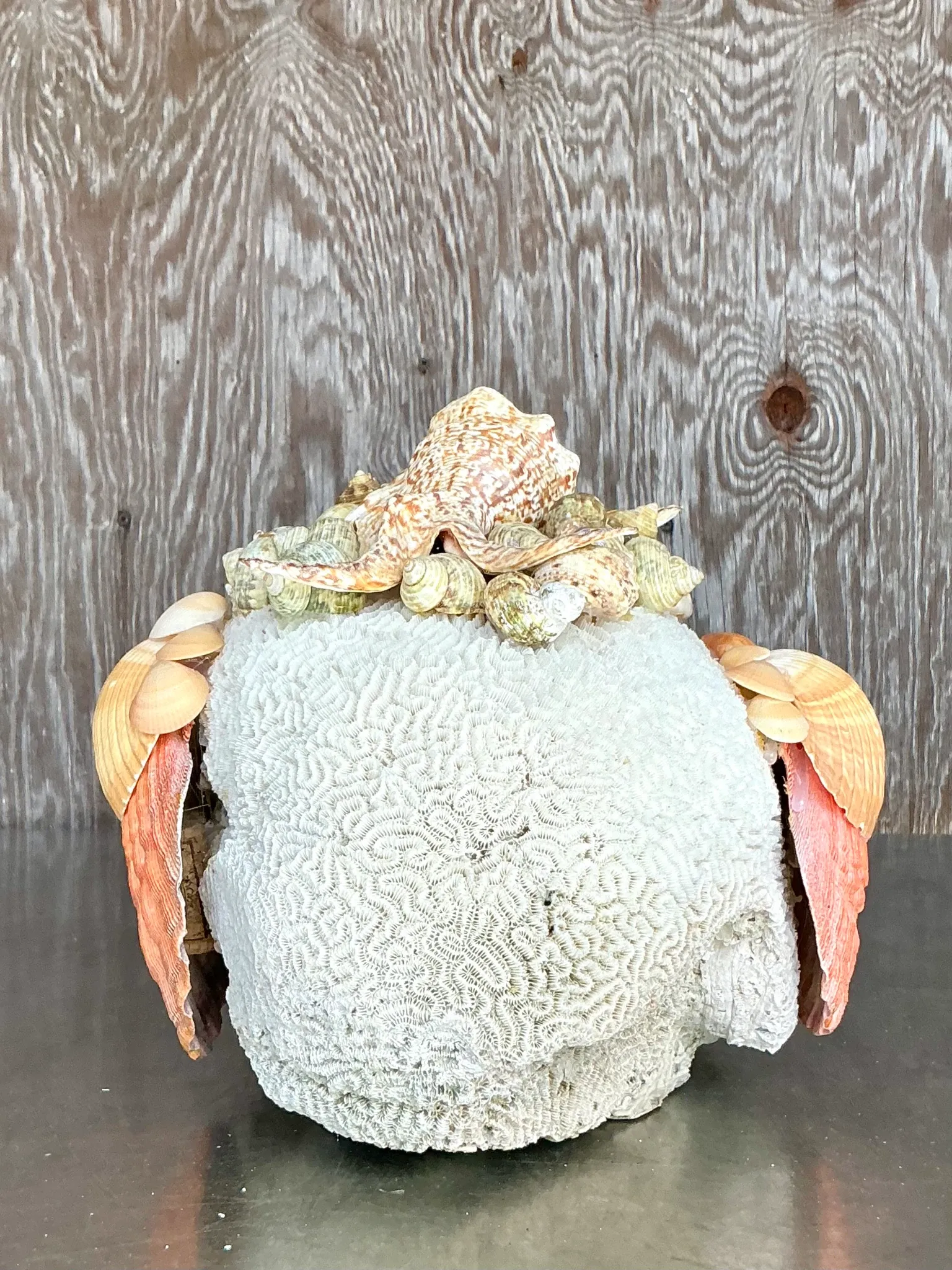 Vintage Coastal Shell Encrusted Sculpture — additional photo 6