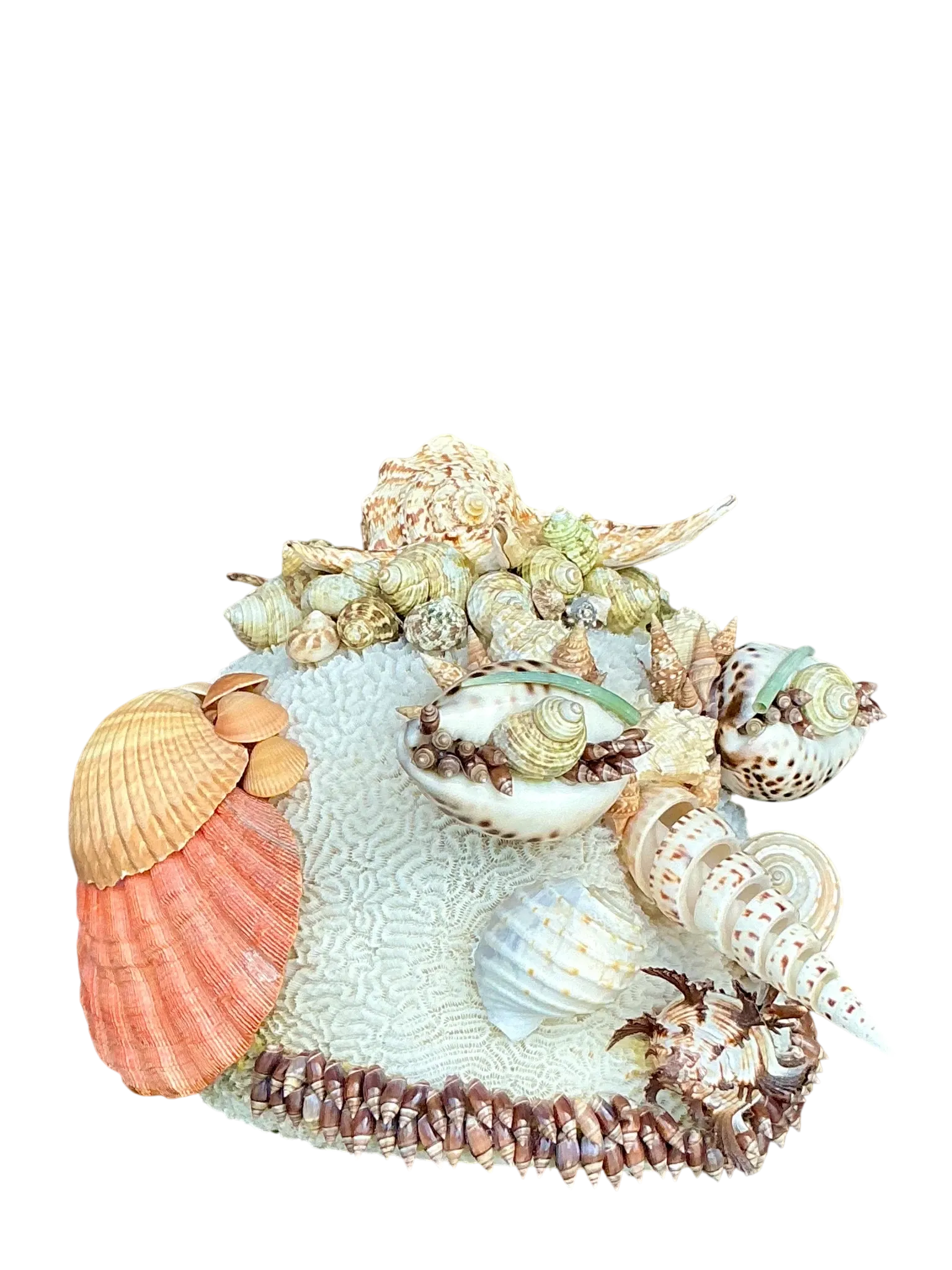 Vintage Coastal Shell Encrusted Sculpture