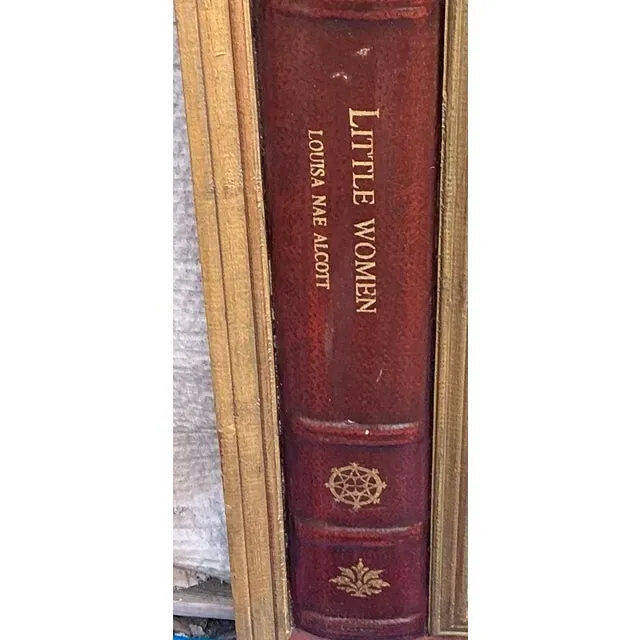 Vintage Regency Embossed Leather Books Mirror — additional photo 2