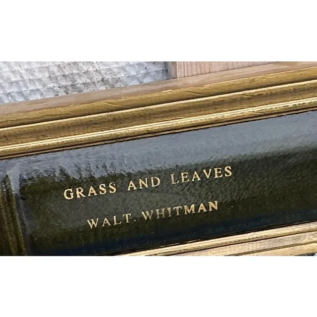 Vintage Regency Embossed Leather Books Mirror — additional photo 4
