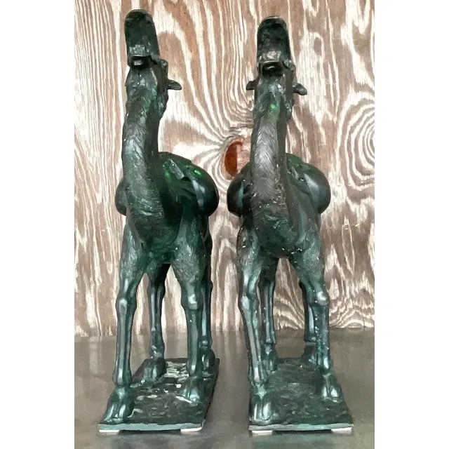 Vintage Boho Patinated Bronze Camels - a Pair — additional photo 4