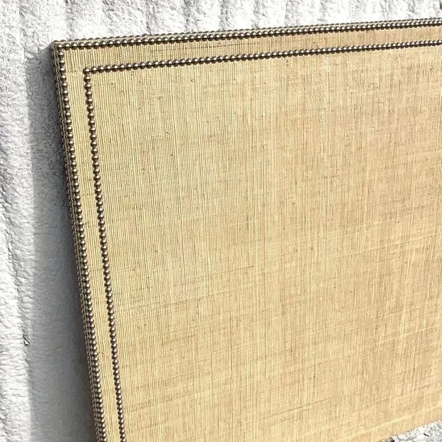 Coastal Nailhead Grasscloth Queen Headboard — additional photo 5
