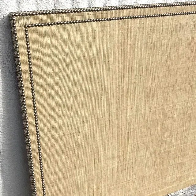 Coastal Nailhead Grasscloth Queen Headboard — additional photo 4