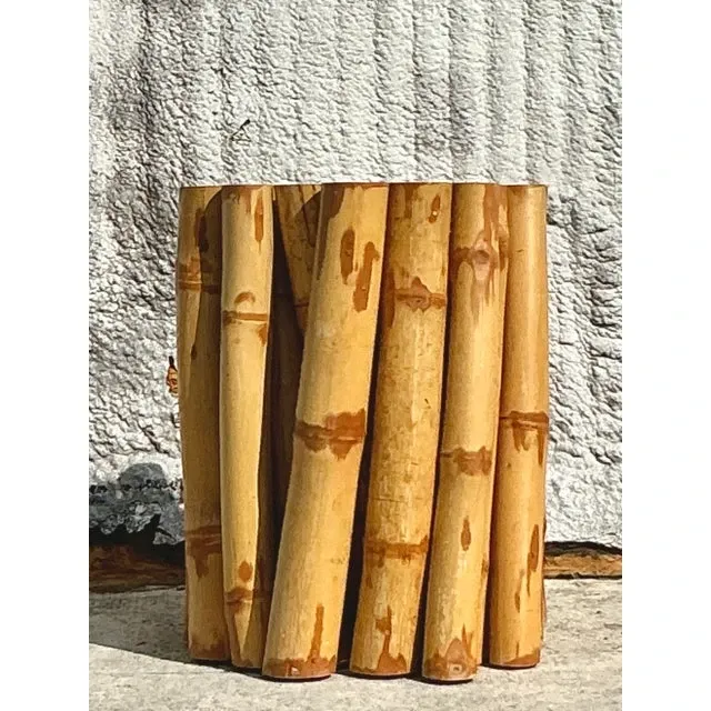 Vintage Coastal Bundled Bamboo Dining Table Pedestal — additional photo 3