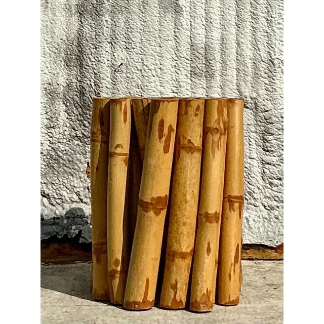 Vintage Coastal Bundled Bamboo Dining Table Pedestal — additional photo 4