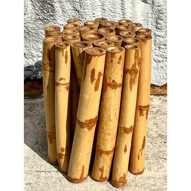 Vintage Coastal Bundled Bamboo Dining Table Pedestal — additional photo 6