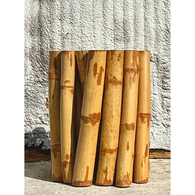 Vintage Coastal Bundled Bamboo Dining Table Pedestal — additional photo 7