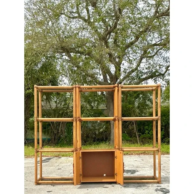 Vintage Coastal Rattan Etagere - Set of 3 — additional photo 5