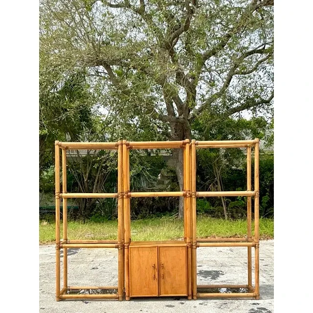 Vintage Coastal Rattan Etagere - Set of 3 — additional photo 7