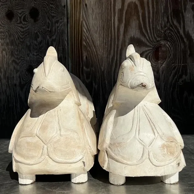 Vintage Asian Carved Mandarin Wood Ducks - a Pair — additional photo 1