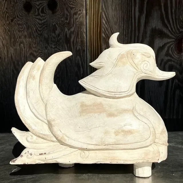 Vintage Asian Carved Mandarin Wood Ducks - a Pair — additional photo 2