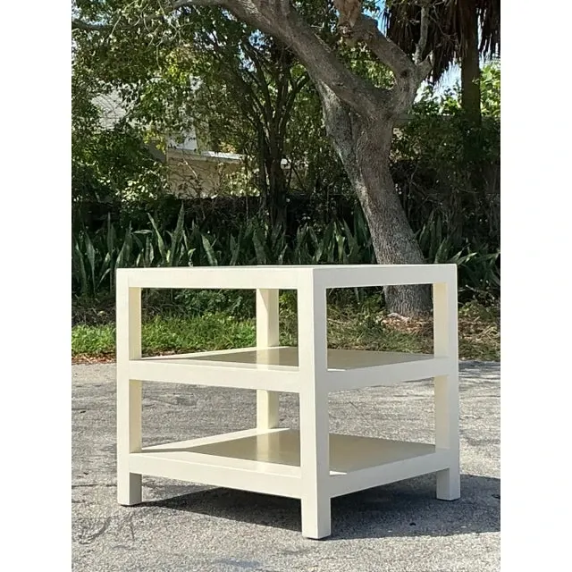 Vintage Regency Lacquered Stacked Side Table — additional photo 4
