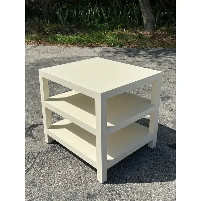 Vintage Regency Lacquered Stacked Side Table — additional photo 1