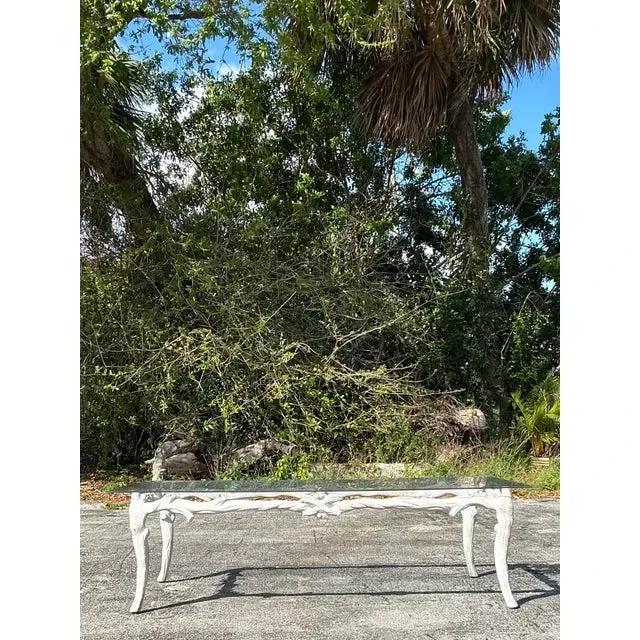 Vintage Regency Metal Faux Bois Coffee Table — additional photo 6