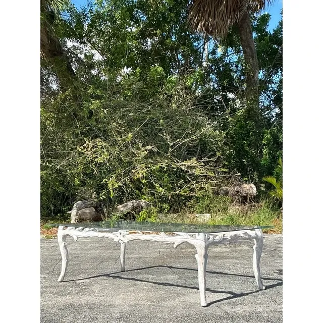 Vintage Regency Metal Faux Bois Coffee Table — additional photo 7
