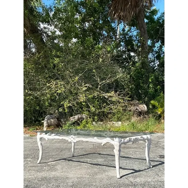 Vintage Regency Metal Faux Bois Coffee Table — additional photo 8