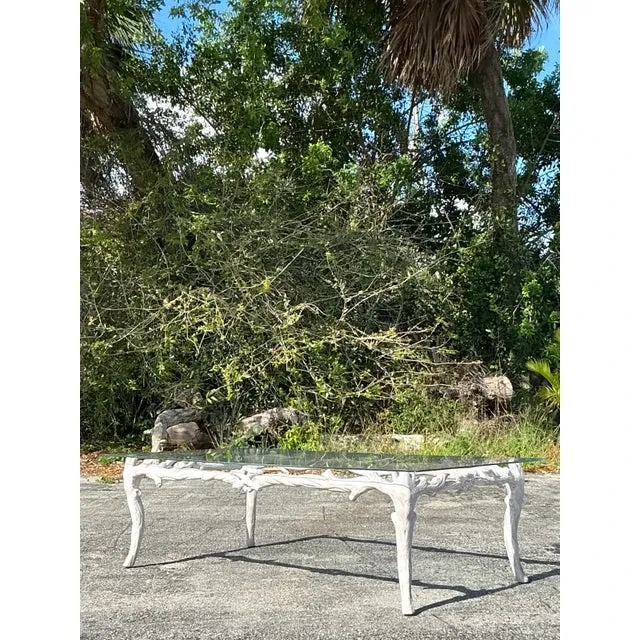 Vintage Regency Metal Faux Bois Coffee Table — additional photo 1