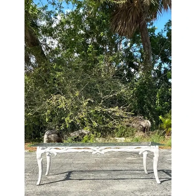 Vintage Regency Metal Faux Bois Coffee Table — additional photo 2