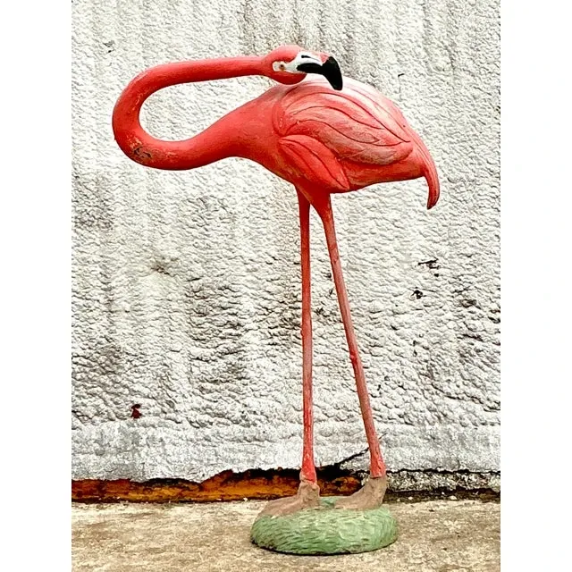 Vintage Mid-Century Modern Monumental Fiberglass Tall Flamingo — additional photo 2