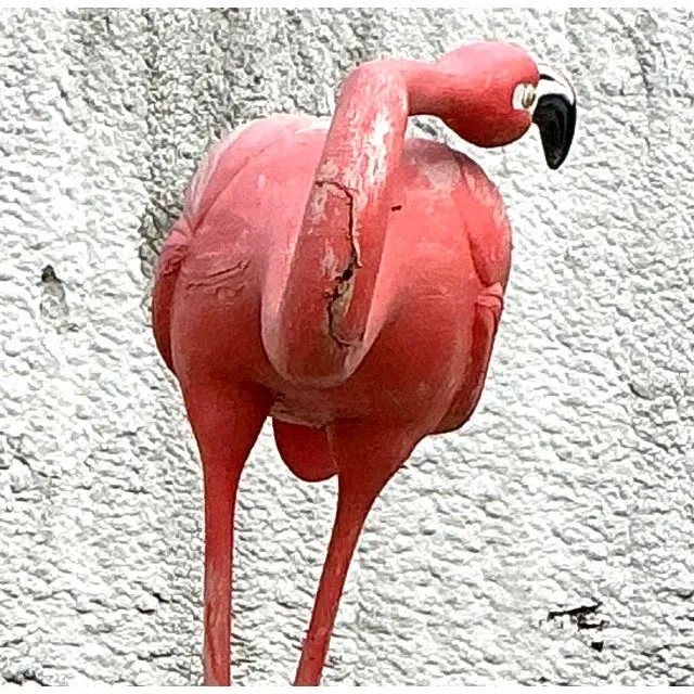 Vintage Mid-Century Modern Monumental Fiberglass Tall Flamingo — additional photo 3